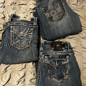 Miss Me Blue Embellished Boot Cut Jeans